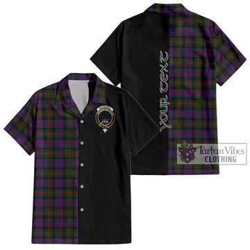 MacDonell (McDonell) Tartan Short Sleeve Button Shirt with Family Crest and Half Of Me Style