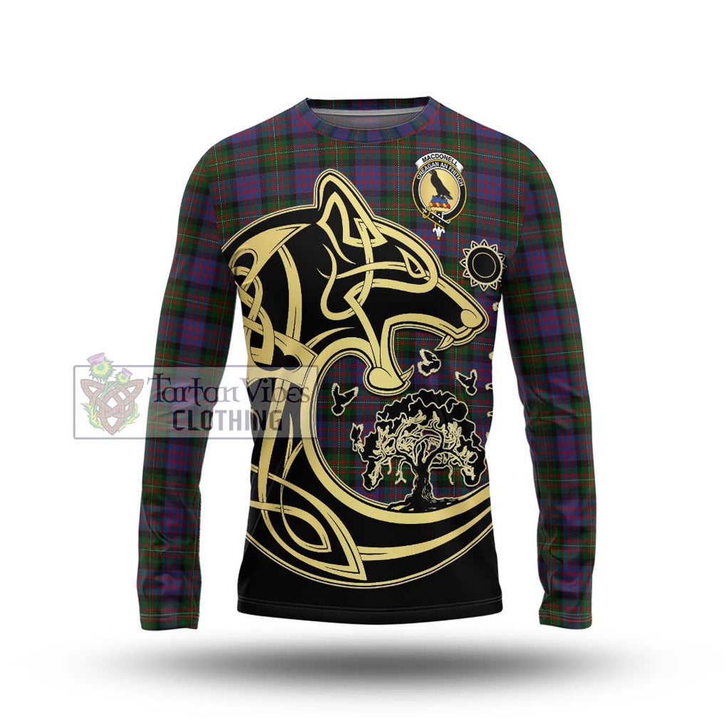 MacDonell (McDonell) Tartan Long Sleeve T-Shirt with Family Crest Celtic Wolf Style Unisex - Tartan Vibes Clothing