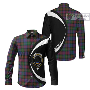 MacDonell (McDonell) Tartan Long Sleeve Button Up with Family Crest Circle Style