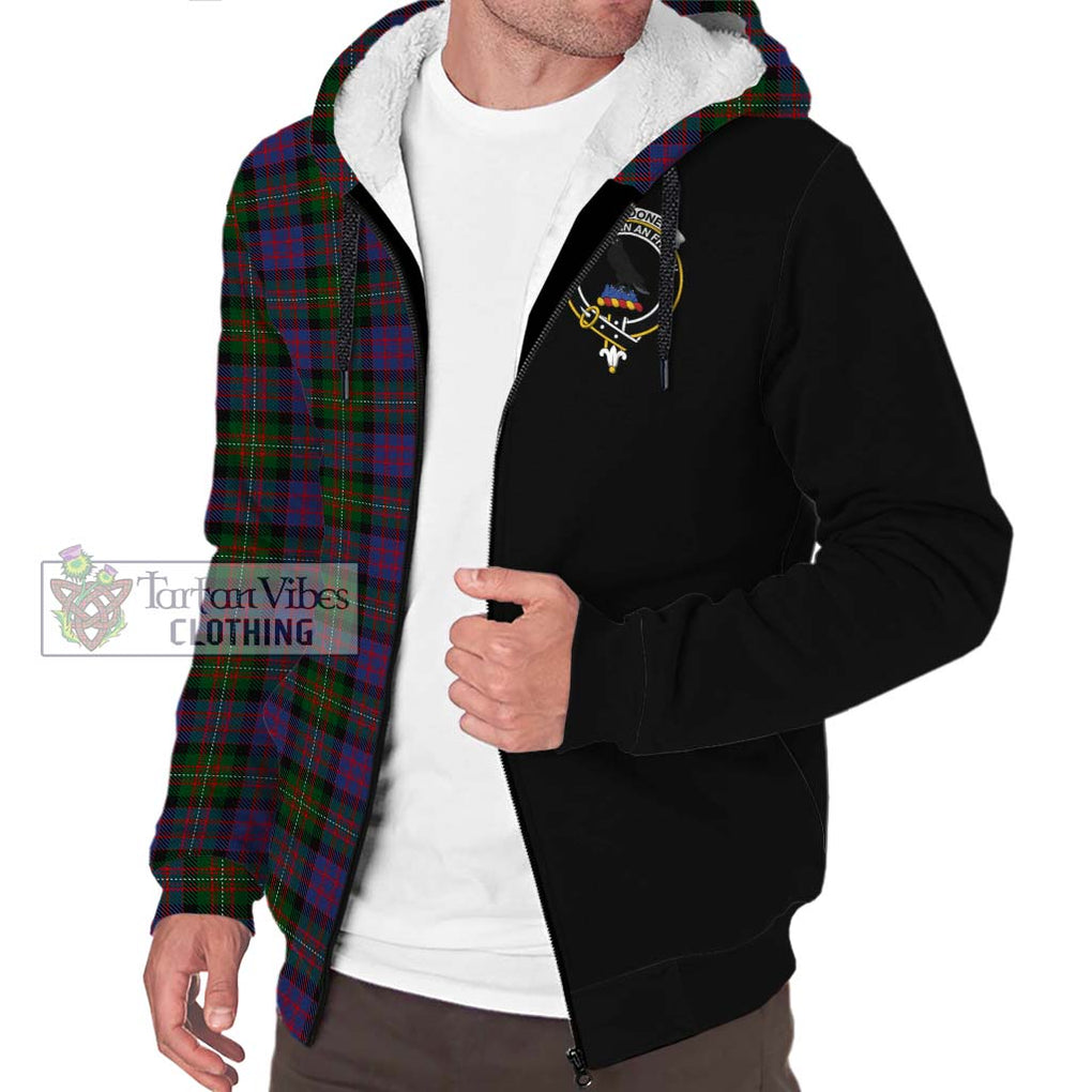 MacDonell (McDonell) Tartan Sherpa Hoodie with Family Crest and Half Of Me Style Unisex S - Tartanvibesclothing Shop