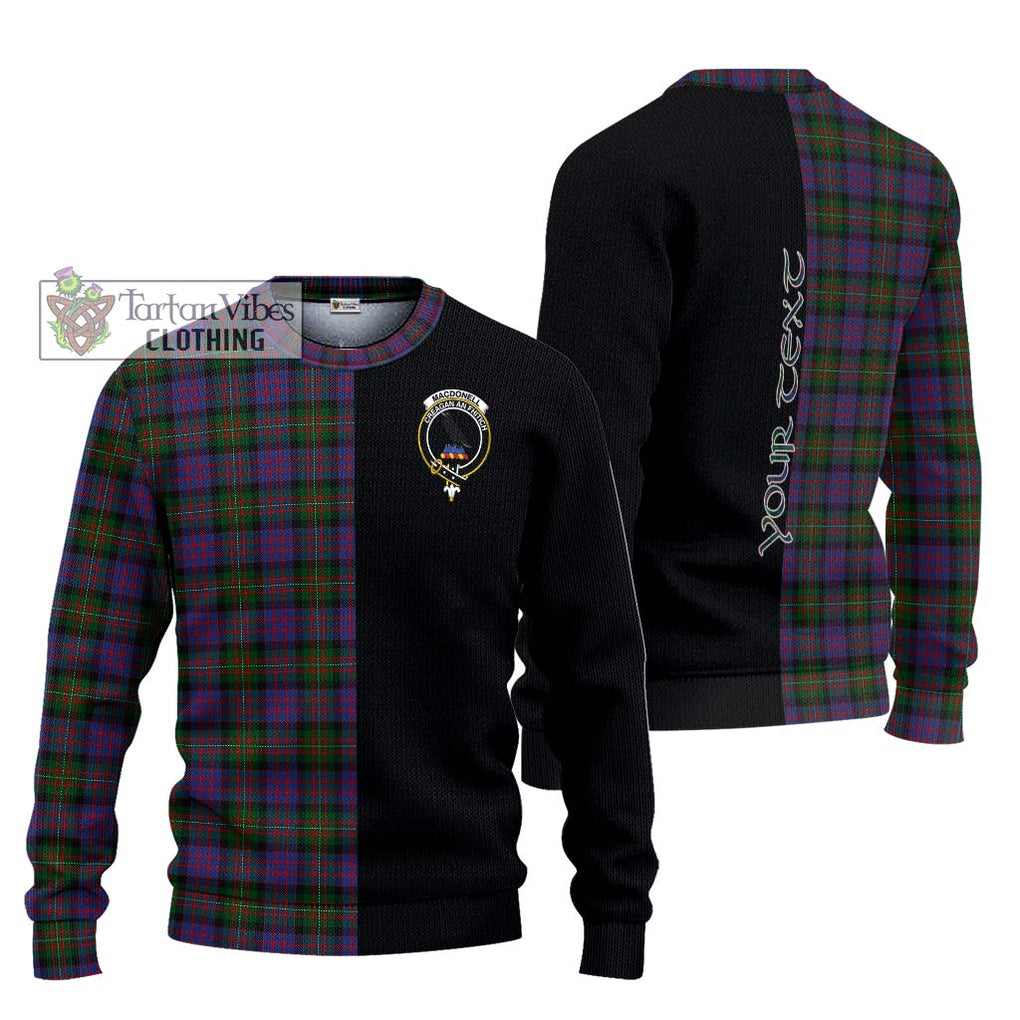 MacDonell (McDonell) Tartan Knitted Sweater with Family Crest and Half Of Me Style Unisex - Tartanvibesclothing Shop