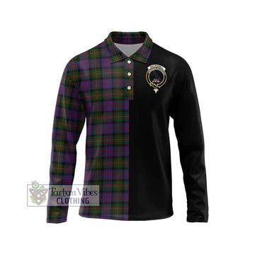 MacDonell (McDonell) Tartan Long Sleeve Polo Shirt with Family Crest and Half Of Me Style