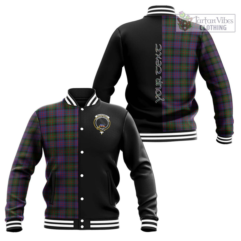 MacDonell (McDonell) Tartan Baseball Jacket with Family Crest and Half Of Me Style Unisex - Tartanvibesclothing Shop