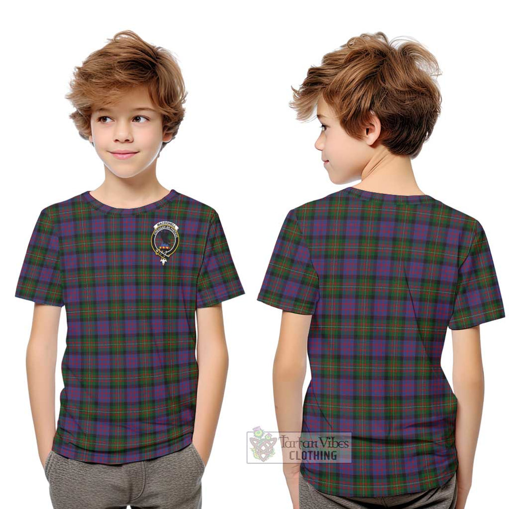 MacDonell (McDonell) Tartan Kid T-Shirt with Family Crest Youth XL Size14 - Tartanvibesclothing Shop