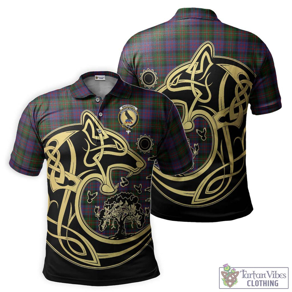 MacDonell (McDonell) Tartan Polo Shirt with Family Crest Celtic Wolf Style Kid - Tartanvibesclothing Shop