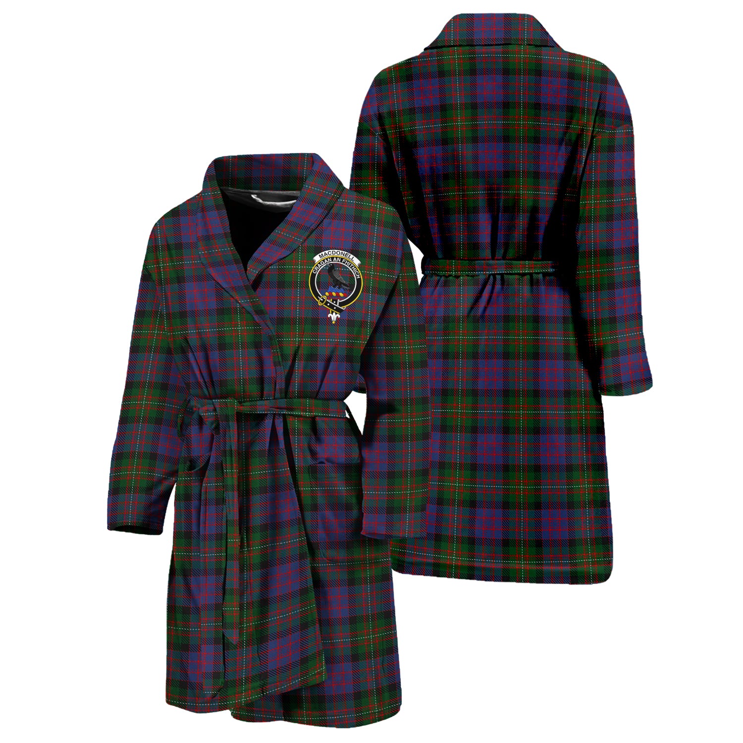 MacDonell (McDonell) Tartan Bathrobe with Family Crest Unisex S - Tartan Vibes Clothing