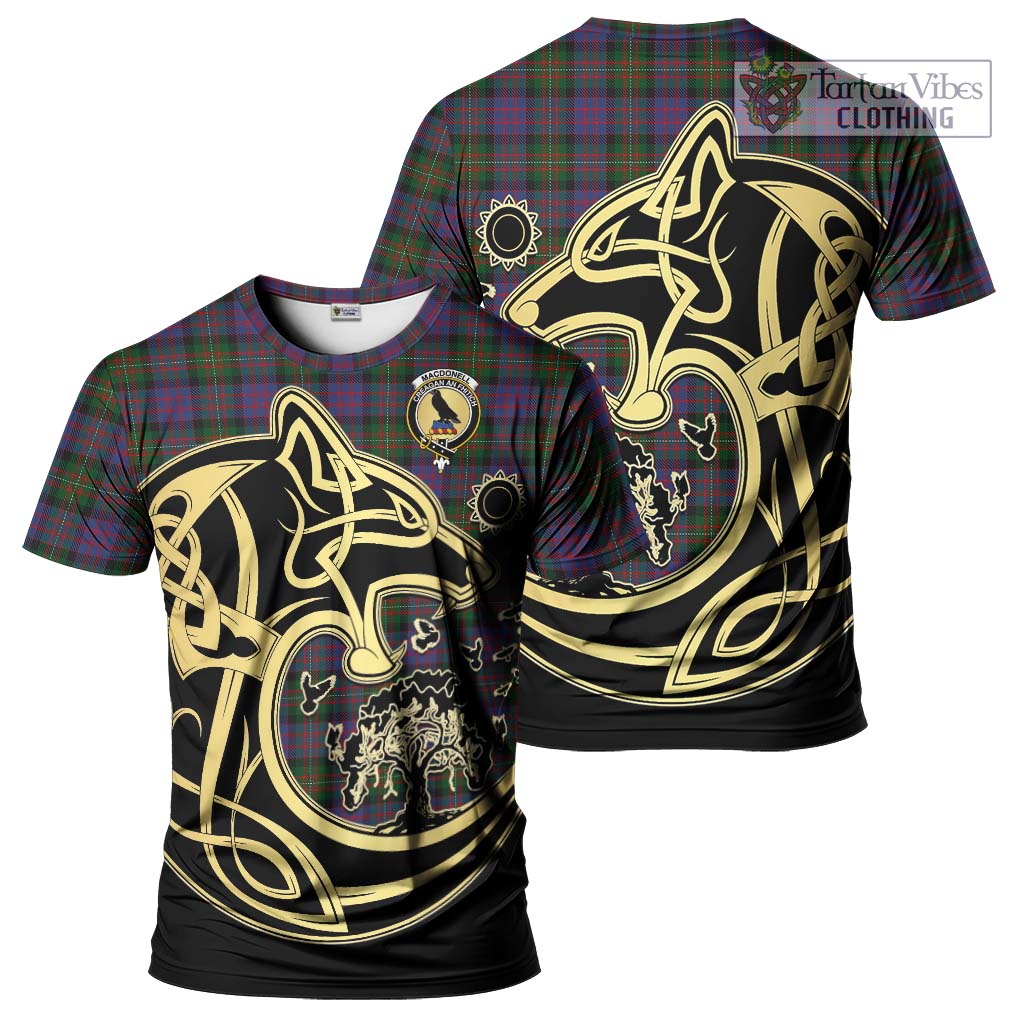 MacDonell (McDonell) Tartan T-Shirt with Family Crest Celtic Wolf Style Kid's Shirt - Tartan Vibes Clothing