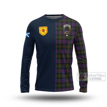 MacDonell (McDonell) Tartan Long Sleeve T-Shirt Alba with Scottish Lion Royal Arm Half Style