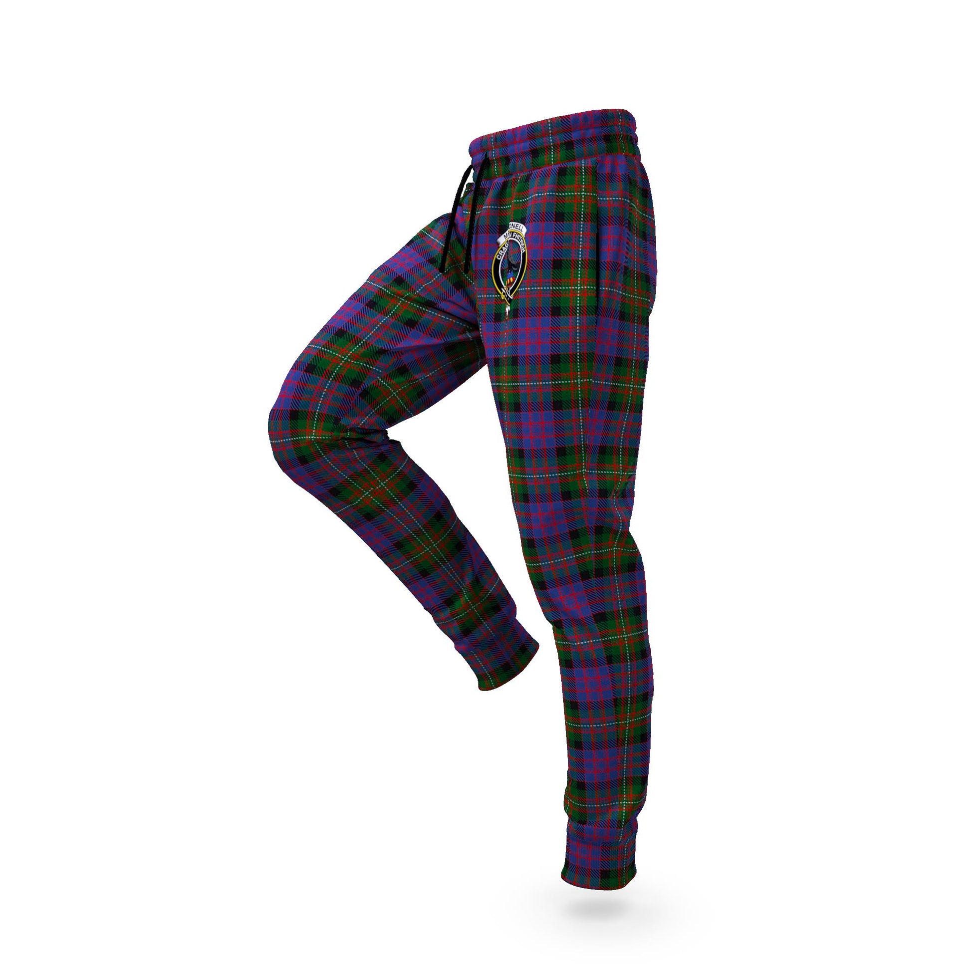 MacDonell of Glengarry Tartan Joggers Pants with Family Crest S - Tartanvibesclothing