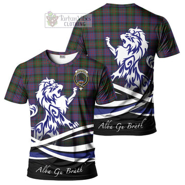 MacDonell (McDonell) Tartan Cotton T-shirt with Alba Gu Brath Regal Lion Emblem