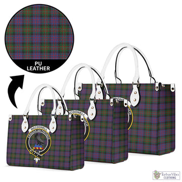 MacDonell (McDonell) Tartan Luxury Leather Handbags with Family Crest