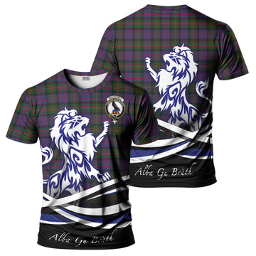 MacDonell (McDonell) Tartan T-Shirt with Alba Gu Brath Regal Lion Emblem