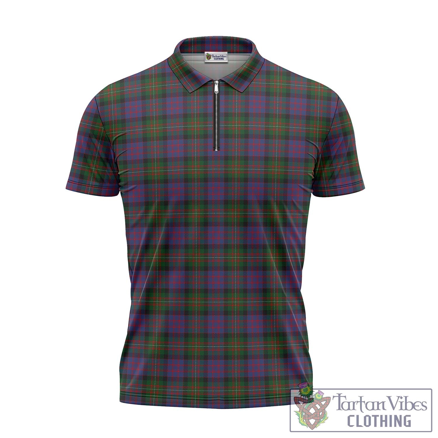 Tartan Vibes Clothing MacDonell of Glengarry Tartan Zipper Polo Shirt