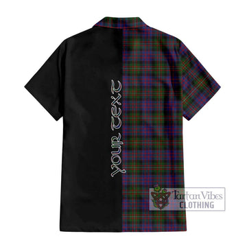 MacDonell (McDonell) Tartan Short Sleeve Button Shirt with Family Crest and Half Of Me Style