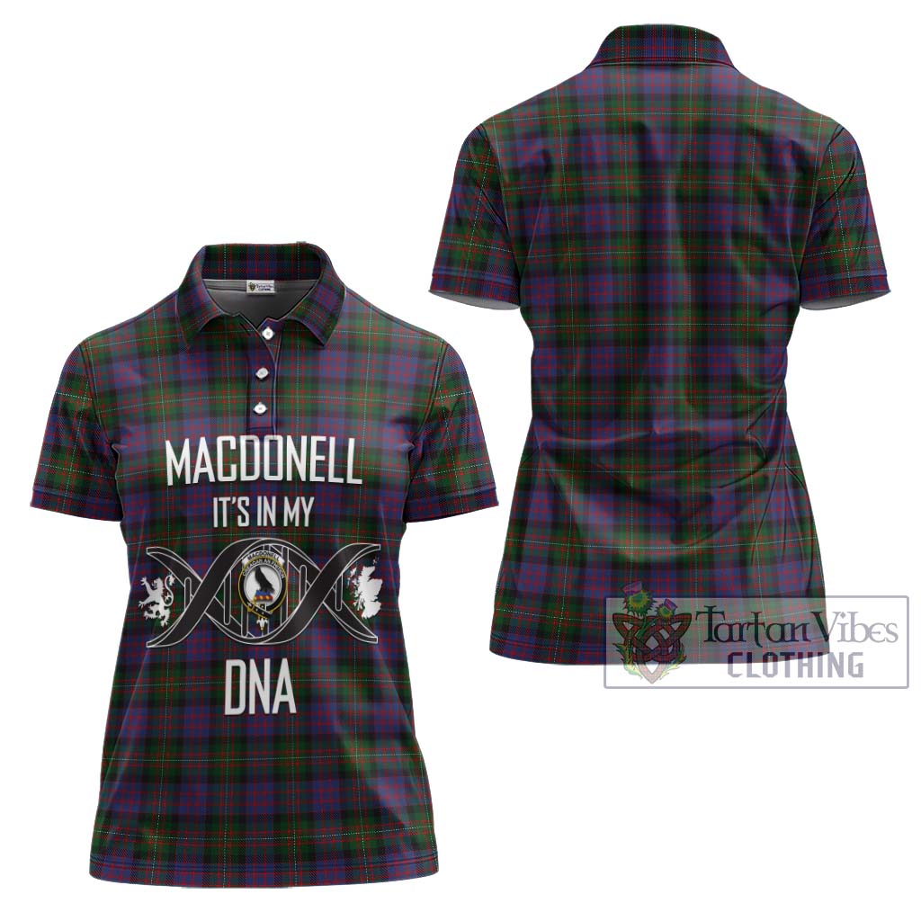 MacDonell (McDonell) Tartan Women's Polo Shirt with Family Crest DNA In Me Style - Tartanvibesclothing Shop