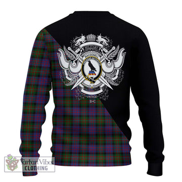 MacDonell (McDonell) Tartan Ugly Sweater with Family Crest and Military Logo Style