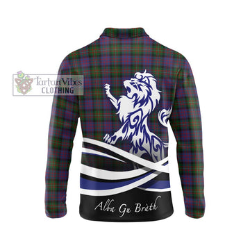 MacDonell (McDonell) Tartan Long Sleeve Polo Shirt with Alba Gu Brath Regal Lion Emblem