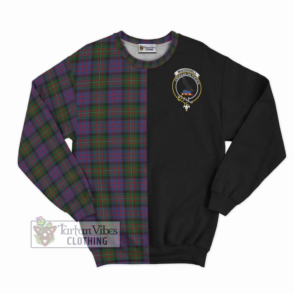 MacDonell (McDonell) Tartan Sweatshirt with Family Crest and Half Of Me Style - Tartanvibesclothing Shop