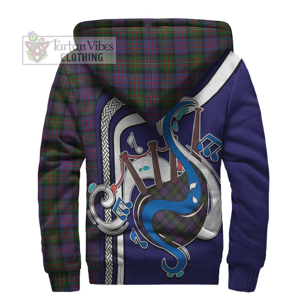 MacDonell (McDonell) Tartan Sherpa Hoodie with Epic Bagpipe Style - Tartanvibesclothing Shop