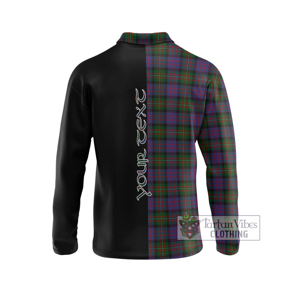 MacDonell (McDonell) Tartan Long Sleeve Polo Shirt with Family Crest and Half Of Me Style - Tartanvibesclothing Shop