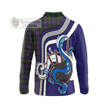 MacDonell (McDonell) Tartan Long Sleeve Polo Shirt with Epic Bagpipe Style