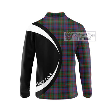 MacDonell (McDonell) Tartan Long Sleeve Polo Shirt with Family Crest Circle Style