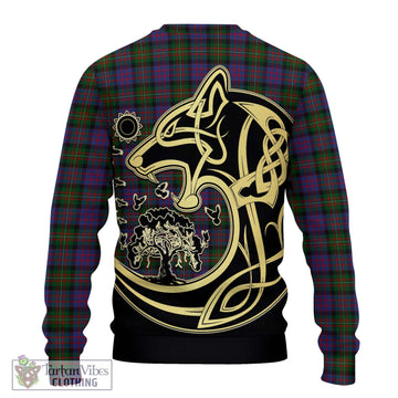 MacDonell (McDonell) Tartan Ugly Sweater with Family Crest Celtic Wolf Style