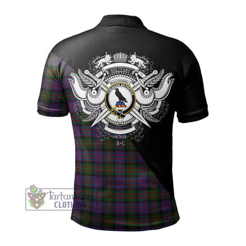 MacDonell (McDonell) Tartan Polo Shirt with Family Crest and Military Logo Style