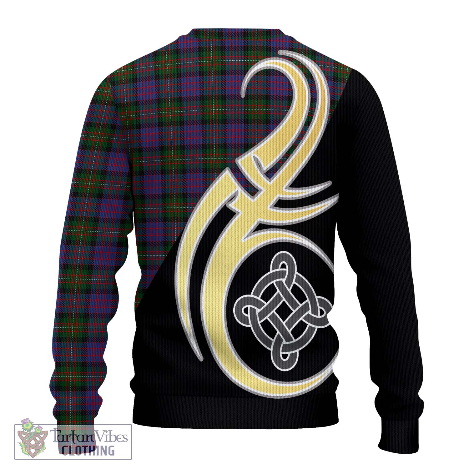 MacDonell (McDonell) Tartan Knitted Sweater with Family Crest and Celtic Symbol Style - Tartan Vibes Clothing