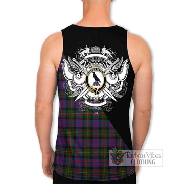 MacDonell (McDonell) Tartan Men's Tank Top with Family Crest and Military Logo Style