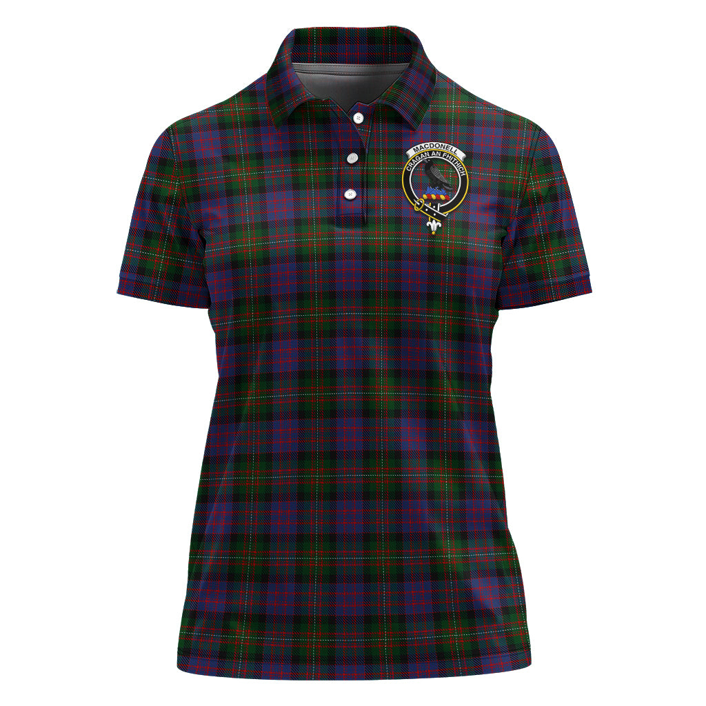 MacDonell (McDonell) Tartan Polo Shirt with Family Crest For Women - Tartan Vibes Clothing