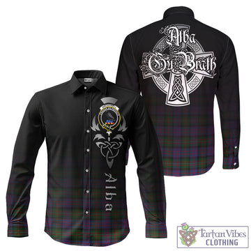 MacDonell (McDonell) Tartan Long Sleeve Button Up Featuring Alba Gu Brath Family Crest Celtic Inspired