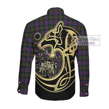 MacDonell (McDonell) Tartan Long Sleeve Button Shirt with Family Crest Celtic Wolf Style