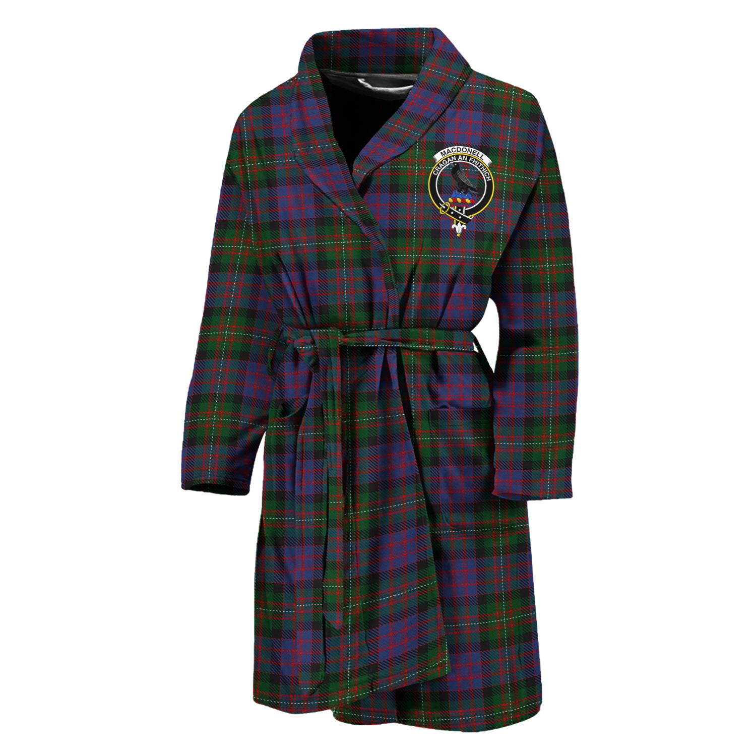 MacDonell (McDonell) Tartan Bathrobe with Family Crest Unisex M - Tartan Vibes Clothing