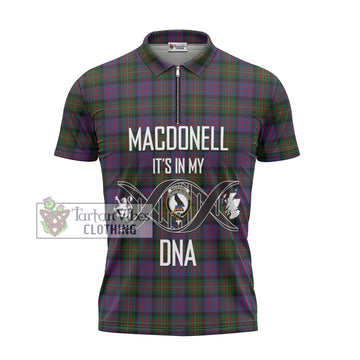 MacDonell (McDonell) Tartan Zipper Polo Shirt with Family Crest DNA In Me Style