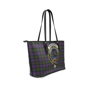 MacDonell (McDonell) Tartan Leather Tote Bag with Family Crest