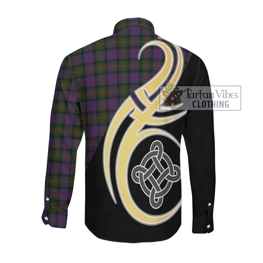 MacDonell (McDonell) Tartan Long Sleeve Button Shirt with Family Crest and Celtic Symbol Style Men's Shirt - Tartan Vibes Clothing