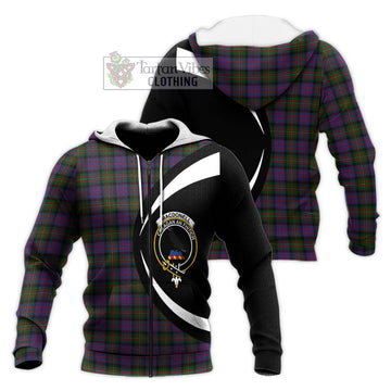 MacDonell (McDonell) Tartan Knitted Hoodie with Family Crest Circle Style