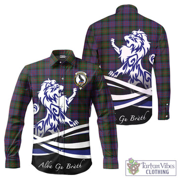 MacDonell (McDonell) Tartan Long Sleeve Button Up Shirt with Alba Gu Brath Regal Lion Emblem