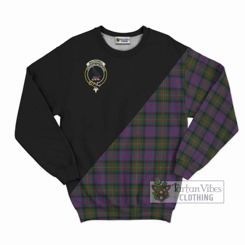 MacDonell (McDonell) Tartan Sweatshirt with Family Crest and Military Logo Style - Tartanvibesclothing Shop