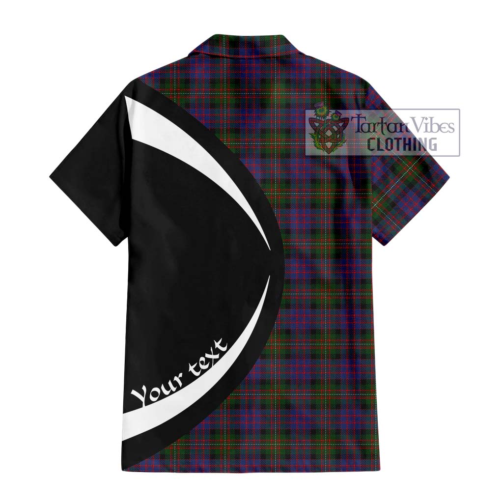 MacDonell (McDonell) Tartan Short Sleeve Button Up with Family Crest Circle Style - Tartan Vibes Clothing