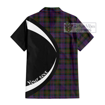 MacDonell (McDonell) Tartan Short Sleeve Button Up with Family Crest Circle Style