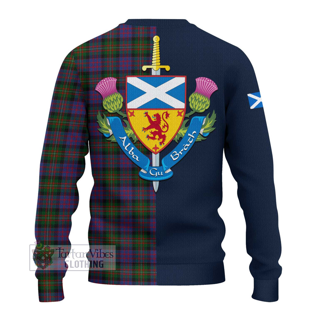 Tartan Vibes Clothing MacDonell of Glengarry Tartan Knitted Sweater with Scottish Lion Royal Arm Half Style