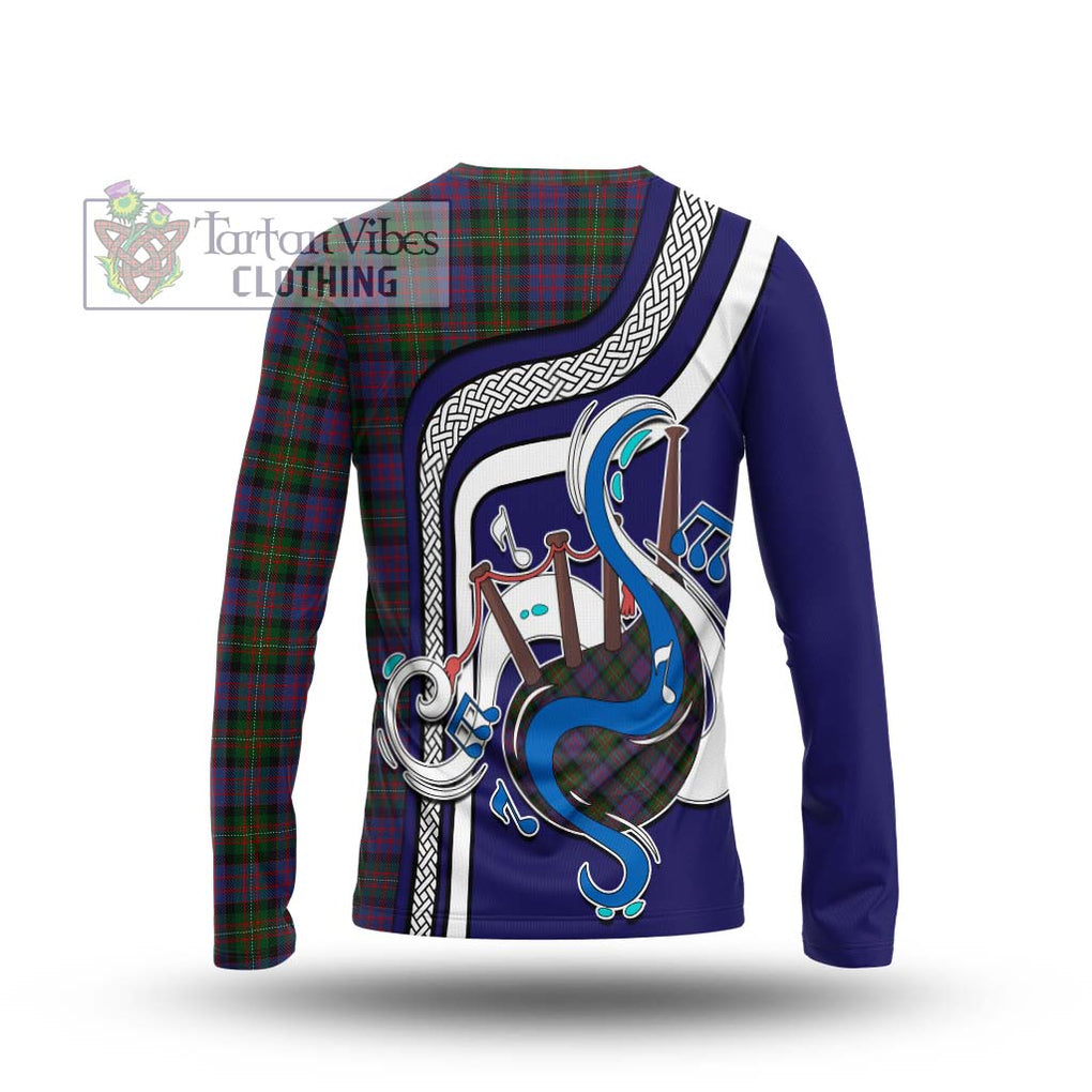 Tartan Vibes Clothing MacDonell of Glengarry Tartan Long Sleeve T-Shirt with Epic Bagpipe Style