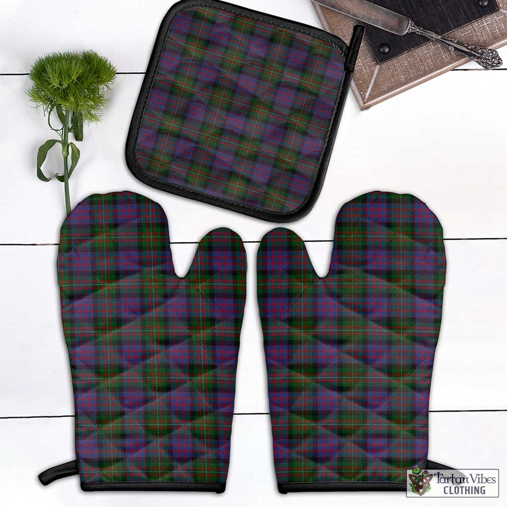 MacDonell (McDonell) Tartan Combo Oven Mitt & Pot-Holder Combo 1 Oven Mitt & 1 Pot-Holder Black - Tartan Vibes Clothing