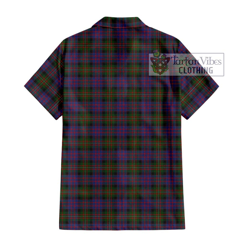 MacDonell (McDonell) Tartan Short Sleeve Button Shirt with Family Crest DNA In Me Style - Tartanvibesclothing Shop