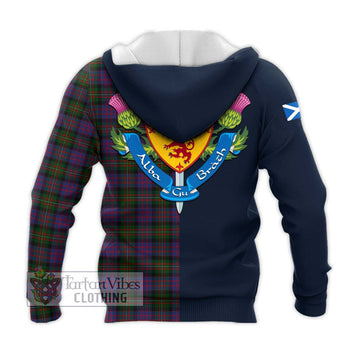 MacDonell (McDonell) Tartan Knitted Hoodie Alba with Scottish Lion Royal Arm Half Style