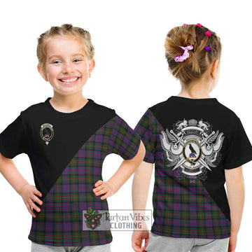 MacDonell (McDonell) Tartan Kid T-Shirt with Family Crest and Military Logo Style