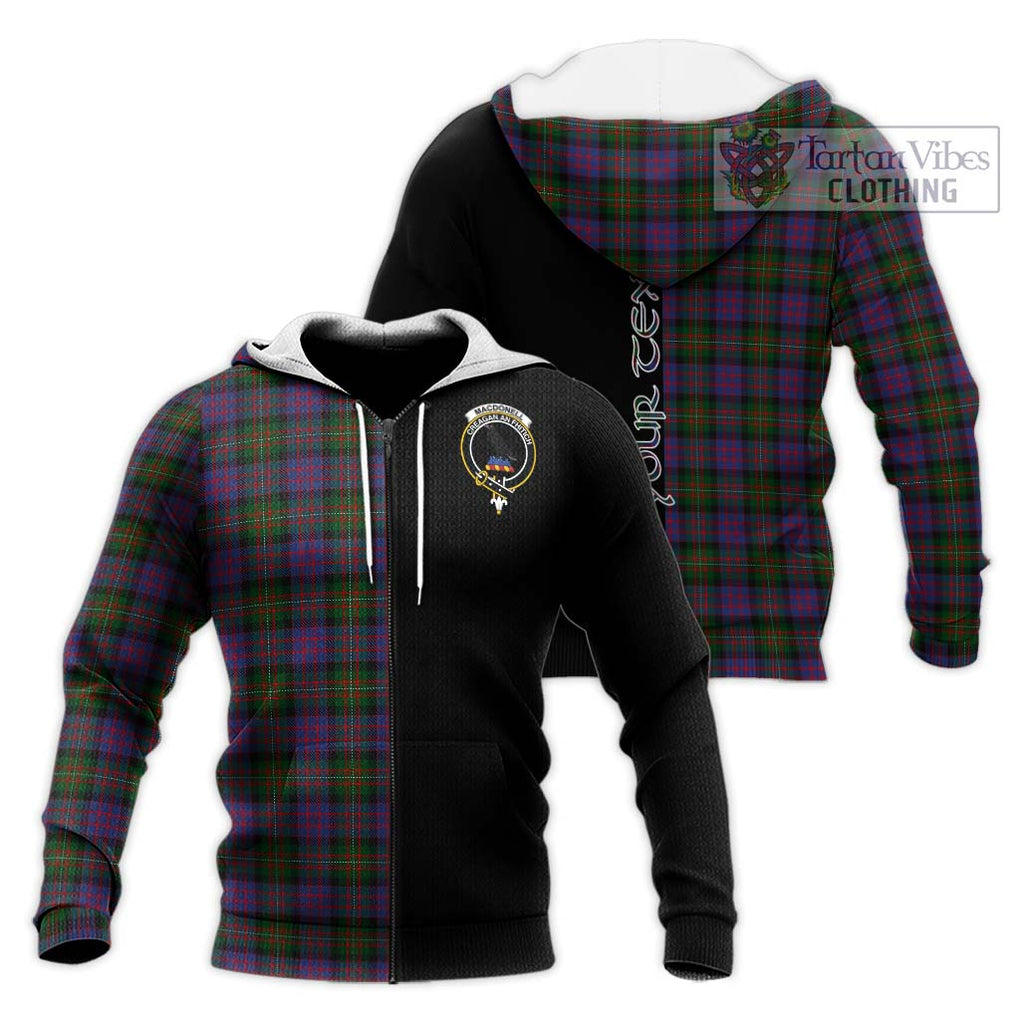 MacDonell (McDonell) Tartan Knitted Hoodie with Family Crest and Half Of Me Style Unisex Knitted Zip Hoodie - Tartanvibesclothing Shop