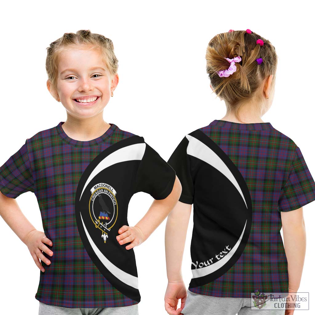 MacDonell (McDonell) Tartan Kid T-Shirt with Family Crest Circle Style - Tartan Vibes Clothing